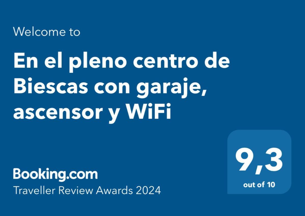 En El Pleno Centro De Biescas Con Garaje, Ascensor Y Wifi公寓 外观 照片